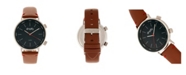 Simplify Quartz The 3300 Genuine Brown Leather Watch 43mm